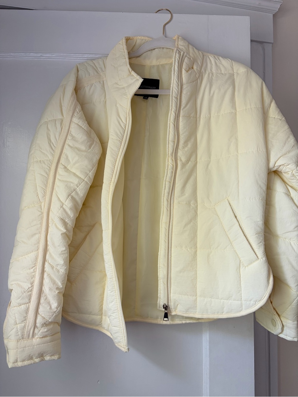 Theory Pale Yellow Quilted Puffer Jacket - Lightweight Women's Coat